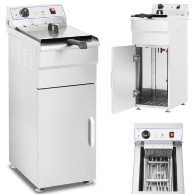 ROYAL CATERING Samostojeća električna friteza na ormariću, 400 V, 10 l