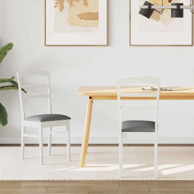 Blagovaonska stolica, set 2 kom, bijelo-siva, puno drvo