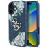 Guess Grained Roses Big 4G Logo maskica za iPhone 16, modra