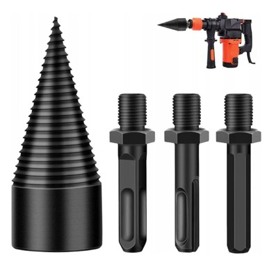 HURTNET Nastavak za cijepanje drva Hex SDS Plus, bušilica + adapteri M10 Woodcracker