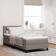 Box spring krevet 100x200 cm, sivo-smeđa, tkanina