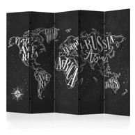 Sobna pregrada u 5 dijelova Retro Continents (Black) II 225x172