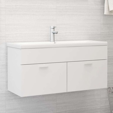 Ormarić s ugrađenim lavabo-umivaonikom, 100 x 38.5 x 46 cm, bijela