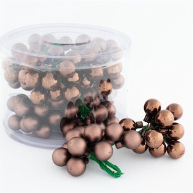 Staklene kuglice na žici, ø 2 cm, 144 kom, smeđe