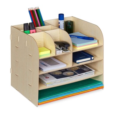 NORTHIX Organizator za stol s 10 pretinaca, drveni izgled