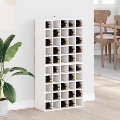 Stalak za vino, set 2 kom, 56 x 25 x 56 cm, masivna borovina, bijelo
