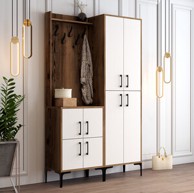 Ormar za predsoblje, Berlin BA - Walnut, bijela