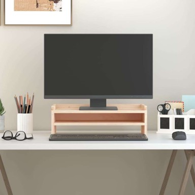 Stalak za monitor, 50 x 24 x 16 cm, od masivne borovine