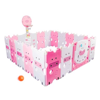 AGA4KIDS Dječja plastična ograda 223 x 192 x 64 cm, roza  