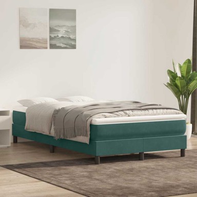 Box Spring krevet bez madracem tamno zeleni 120x220 cm baršun