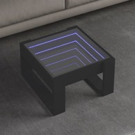 Stolić za kavu s beskonačnim LED svjetlima crni 50x53x30 cm