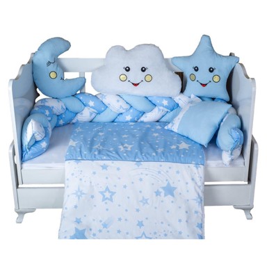 Posteljina za krevetić, 120x60 cm, plava