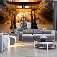 Samoljepljiva foto tapeta Buddha Smile (Orange) 245x175