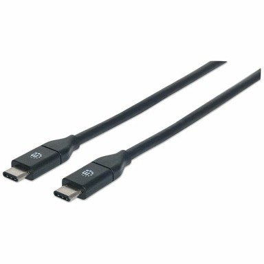 MANHATTAN Kabel 354899, USB SuperSpeed+, USB-C na USB-C, USB 3.2 Gen 2, 10 Gbps, 0.5 m, crni