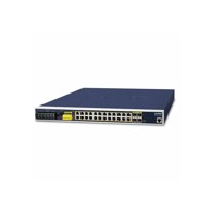 PLANET Switch PLT-IGS-6325-24P4S, industrijski L3, 24x GbE RJ45 802.3at PoE, 4x 1G open slot SFP, -40~75°C, upravljani