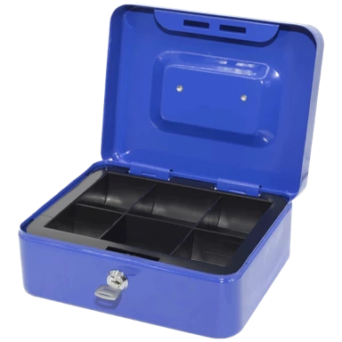 HOME Metalna kasica PNZK3 53293, 6 pregrada, 2 ključa, plava