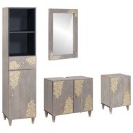 Set namještaja za kupaonicu 4-dijelni siva 62 x 33 x 58 cm