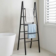 Ljestve za deke 50 x 50 x 159 cm, crni bambus