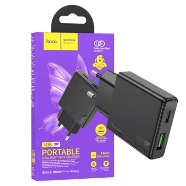 HOCO Punjač kućni N38 Delgado PD20W + QC3.0 Dual Port EU 40203