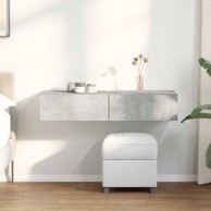 Zidna polica s ladicama beton siva konstruirano drvo