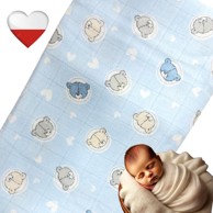 Platnena pelena Blue Bears in Rings