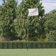 Teleskopski stup za zastavu, aluminijski, srebrni, 5,55 m