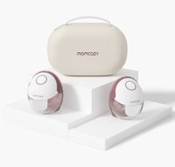 MOMCOZY Ručna pumpa za izdajanje mlijeka, M6, bežična, dvostruki set, 180 ml, crvena