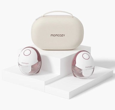 MOMCOZY Ručna pumpa za izdajanje mlijeka, M6, bežična, dvostruki set, 180 ml, crvena