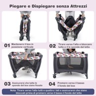 COSTWAY Prijenosni dječji park s ljuljačkom i previjalicom, tamnoružičasti