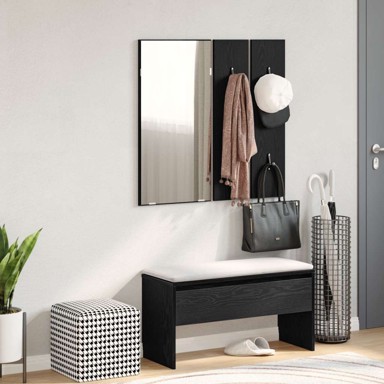 Set namještaja za hodnik, crni hrast, od konstruiranog drva