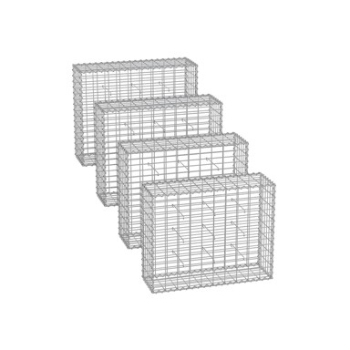 SONGMICS Gabionska košara, srebrna, 100 × 80 × 30 cm