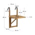 KAVE HOME Viseći balkonski stol 40x42 cm Amarilis