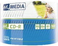 MYMEDIA CD-R medij, Wide Printabilni, 52×, 700 MB, pakiranje, 50 kom