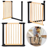 ECOTOYS Zaštitna ograda za stepenice i vrata, 74-80 cm, metalna i drvena