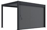 ROJAPLAST Paravan za bioklimatsku pergolu, 4 m, aluminij, tamnosivi