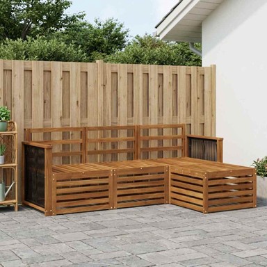 Set vanjskih sofa, 4 kom, 59 x 59 x 37 cm, prirodna