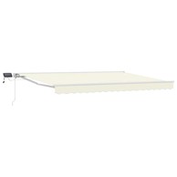Ručni okvir tende s LED-ima, 5 x 3,5 m, krem