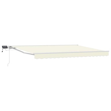 Ručni okvir tende s LED-ima, 5 x 3,5 m, krem