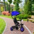ECOTOYS Dječji tricikl 3u1 sa okretnim sjedalom, baldahin, plava