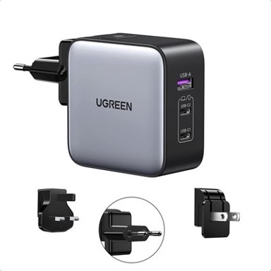 UGREEN Kućni punjač NEXODE GaN II, 65W, USB-A, 2xUSB-C, crno-sivi