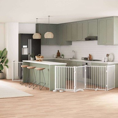 Vrata za pse s vratašcima, 12 panela, 80 x 90 x 2 cm