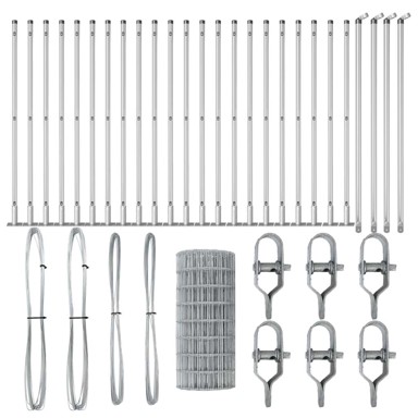 Euro ograda s 13 flanširanim stupovima 0. 4x50 m, galvanizirani čelik