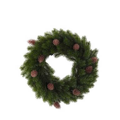 Božićni vijenac s LED svjetlom - 40 cm - zeleni
