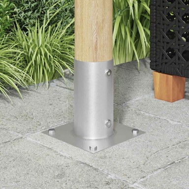 Okruglo sidrište u zemlji 4 pcs 15 x 15 x 15 cm metalno, srebrno