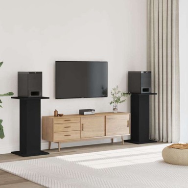 Stalci za zvučnike, 30x30x80 cm, konstruirano drvo, crna, 2 komada