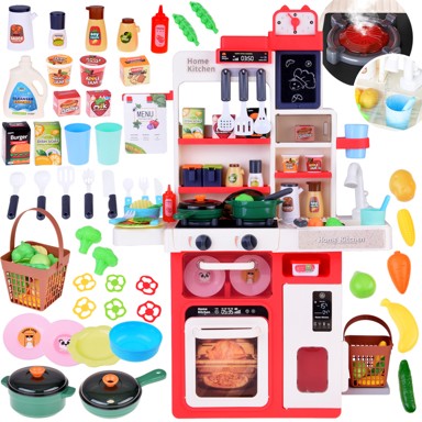 Kuhinja interaktivna za igru, svjetlo, zvuk, para, slavina, crvena