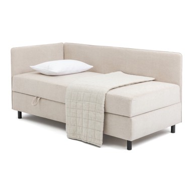 BONAMI SELECTION Tapecirani krevet Avela s prostorom za odlaganje i madracem 120x200 cm, bež