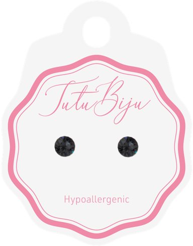 TUTU BIJU Naušnice Xirius 5.3 mm, graphite, TXI53C253