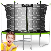 NEO-SPORT Vrtni trampolin 252 cm (8 ft), unutarnja mreža i ljestve, zeleni