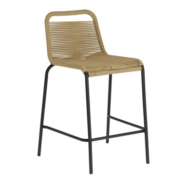 KAVE HOME Bež barska stolica sa čeličnom konstrukcijom Glenville, visina 62 cm